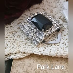 Park Lane Rhinestone Dress Clip Large Dark Blue Gem